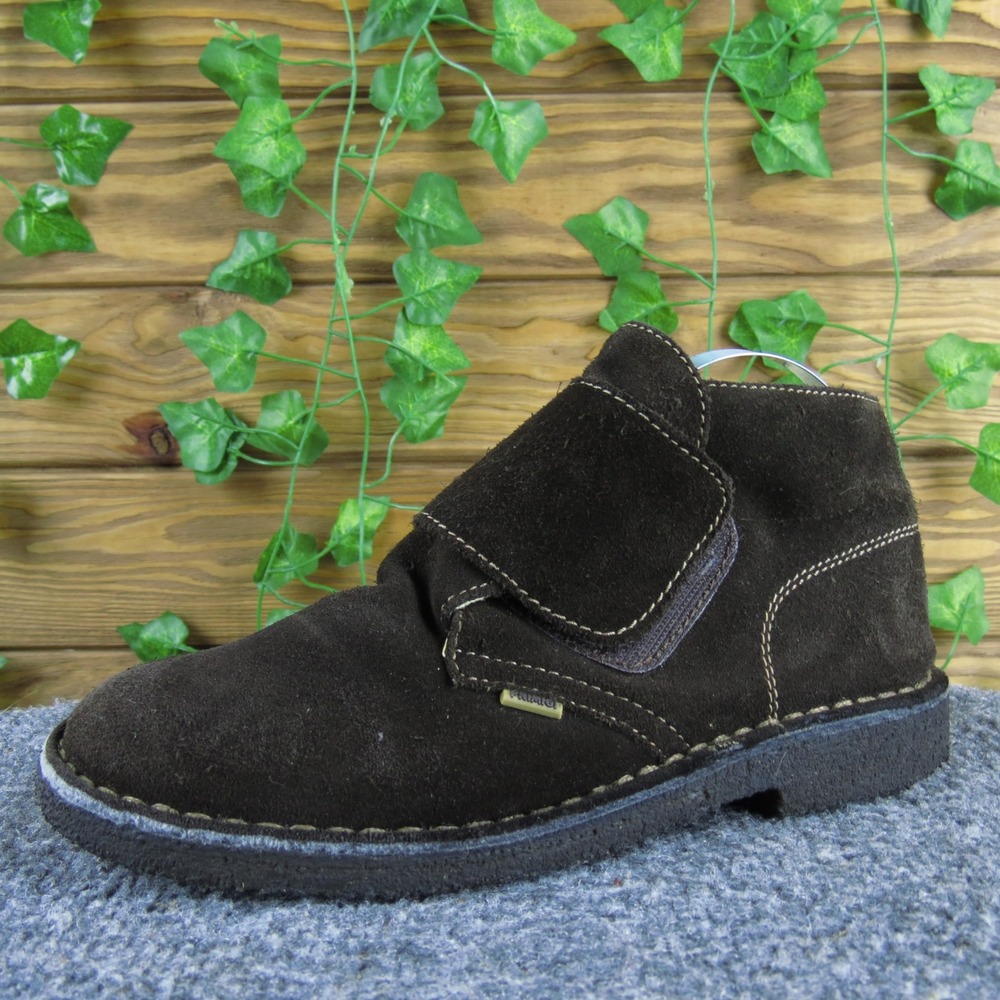 Primigi Kids Brown Suede Leather Ankle‎ Boots Hook & Loop Closure Size 34